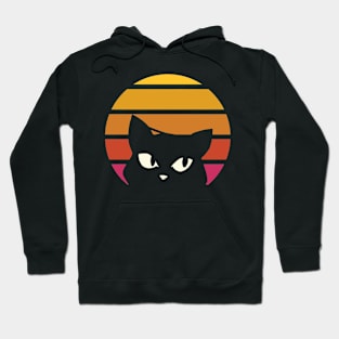 Cat Retro Distressed Style Vintage Hoodie